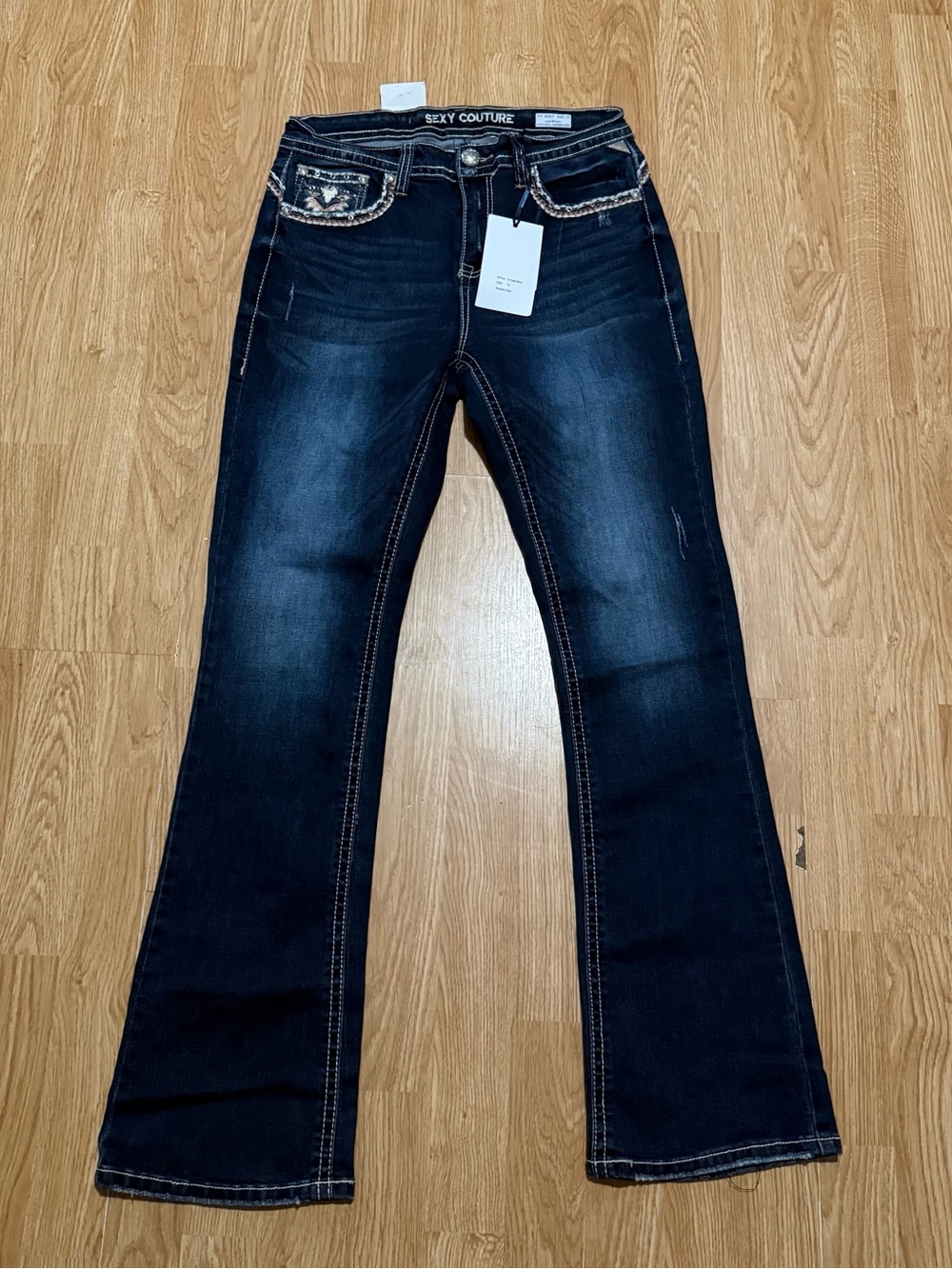Sexy Couture Women’s Western Bootcut Jeans - Navy Blue